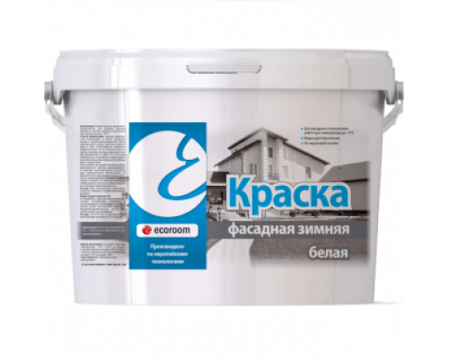 Краска акриловая фасадная зимняя Ecoroom белая 3 кг.