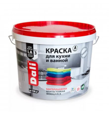 Краска акриловая латексная "DALI" для кухни и ванной влагостойкая биозащитная база С 5 л., Рогнеда