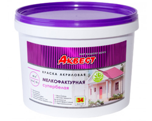 Краска акриловая мелкофактурная для наружных работ Аквест-34 Мастер 9 кг.