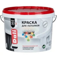 Краска акриловая "Dali" для потолков снежно-белая 9 л "Рогнеда"