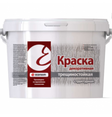 Краска акриловая структурная трещиностойкая Ecoroom белая 8 кг.