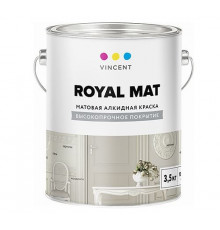 Краска алкидная для внутренних работ Vincent Royal Mat база А,матовая 1,4 кг