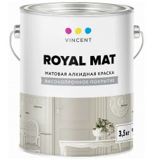 Краска алкидная для внутренних работ Vincent Royal Mat база А,матовая 3,5 кг