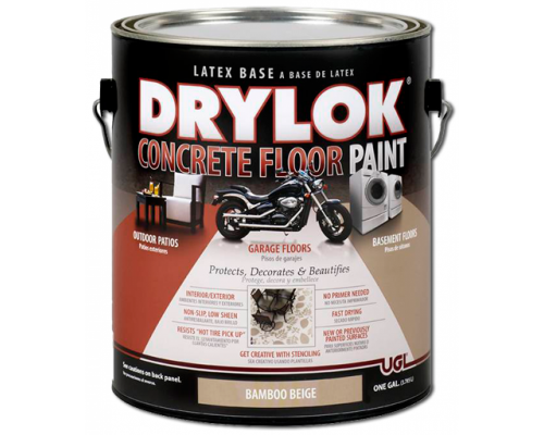 Краска для бетонных-гаражных полов на латексной основе Latex Concrete Floor Paint белая 3,78 л. Drylok