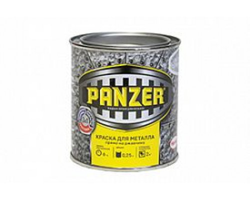 Краска для металлических поверхностей алкидная PANZER молотковая зеленая 0,25 л.