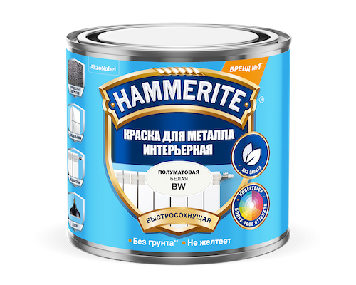 Краска для металлических поверхностей интерьерная Hammerite база BW 0,5 л.