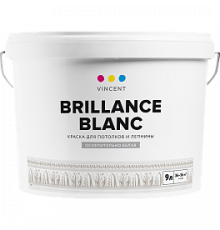 Краска для потолков и лепнины глубокоматовая Vincent Brillance Blanc белая 0,8 л.