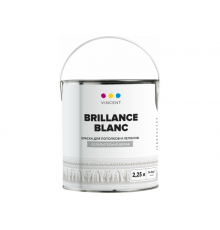 Краска для потолков и лепнины глубокоматовая Vincent Brillance Blanc белая 2,25 л.