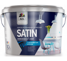 Краска для стен и потолков латексная Dufa Premium Satin Интерьерная средне глянецевая белая 10 л.