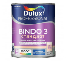 Краска для стен и потолков латексная Dulux Professional Bindo 3 / Биндо 3 глубокоматовая белая 1 л.