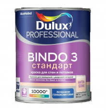 Краска для стен и потолков латексная Dulux Professional Bindo 3 / Биндо 3 глубокоматовая белая 1 л.