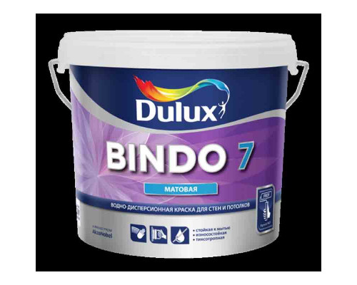 Краска для стен и потолков латексная экстрапрочная Dulux Professional Bindo 7 матовая белая 4,5 л.
