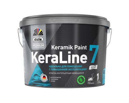 Краска для стен и потолков моющаяся Düfa Premium KeraLine Keramik Paint 7 матовая База 3 9 л.