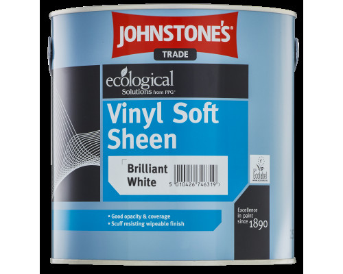 Краска для стен и потолков с легким блеском матовая Johnstone`s Vinyl Soft Sheen 5 л.