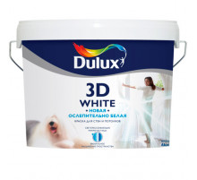 Краска для стен и потолков водно-дисперсионная Dulux 3D White матовая белая 9 л.