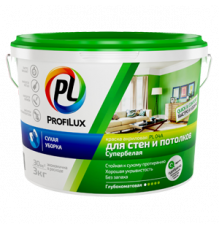 Краска для стен и потолков водно-дисперсионная Profilux PL-04А белая 13 кг.