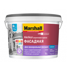 Краска фасадная акриловая Marshall Akrikor матовая база BC 0,9 л.