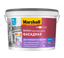 Краска фасадная акриловая Marshall Akrikor матовая база BC 2,5 л.