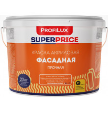 Краска фасадная акриловая Profilux Superprice глубокоматовая прочная 23 кг.