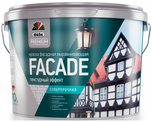 Краска фасадная акриловая суперпрочная Dufa Premium Facade глубокоматовая база 1 10 л.