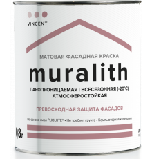 Краска фасадная акриловая,всесезонная Vincent Muralith  База А, матовая 0,8 л