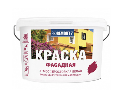 Краска фасадная PROREMONTT белая 3 кг. ЛС