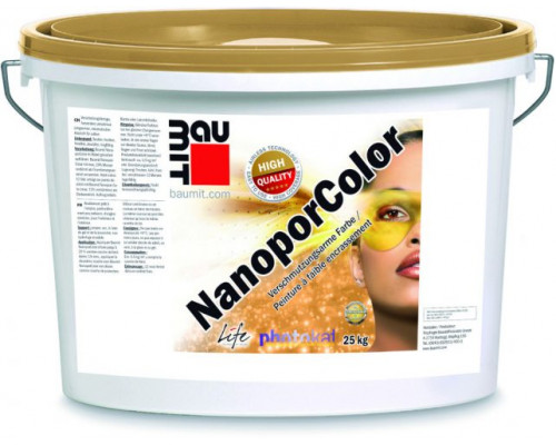 Краска фасадная силикатная cамоочищающаяся Baumit NanoporColor 14 л. 3 группа