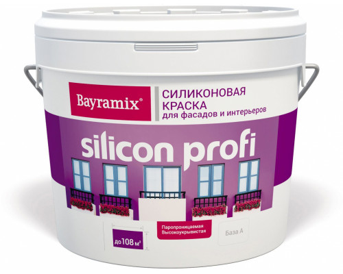 Краска фасадная силикономодифицированная Bayramix Silicon Profi матовая 9.0 л. база А