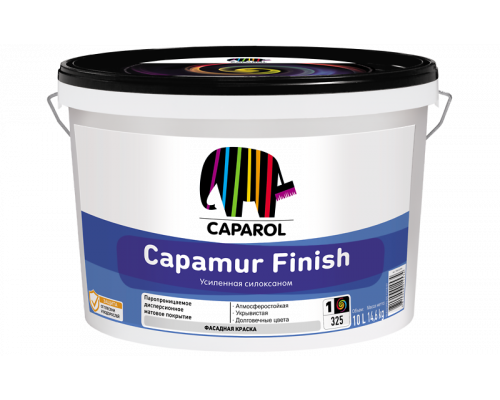 Краска фасадная усиленная силоксаном Capamur Finish белая 10 л. Caparol