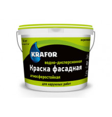 Краска фасадная водно-дисперсионная акриловая 6,5 кг.,"Krafor"