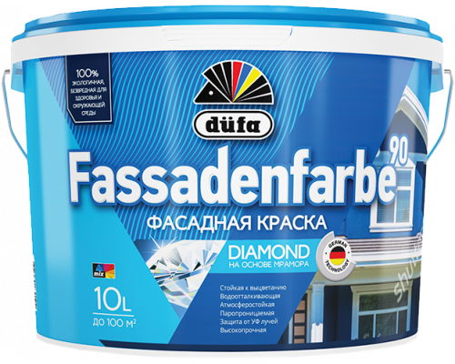 Краска фасадная водно-дисперсионная Dufa Fassadenfarbe RD90 матовая белая 10 л.