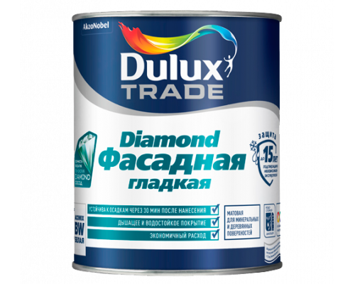 Краска фасадная водно-дисперсионная Dulux Diamond гладкая база BC 0,9 л. 
