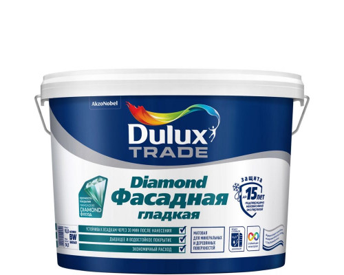 Краска фасадная водно-дисперсионная Dulux Diamond гладкая база BC 9 л. 
