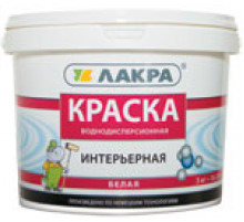 Краска интерьерная для стен и потолков воднодисперсионная Лакра Белый (ведро) 3кг. Л-С