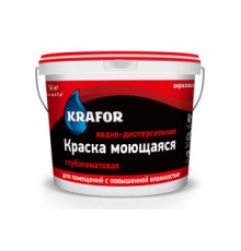 Краска интерьерная моющаяся глубокоматовая водно-дисперсионная акриловая 6,5 кг "Krafor"