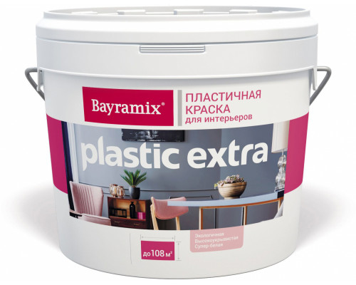 Краска интерьерная пластичная акриловая Bayramix Plastiс Extra матовая 9 л.