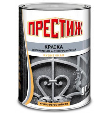 Краска Кузнечная с эффектом "GRAFIT" серебристая 0,9 л."Престиж"