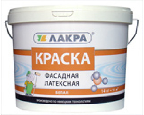 Краска латексная фасадная Лакра Белый 6,5кг Л-С
