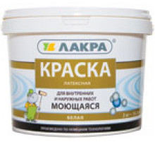 Краска латексная моющаяся белая Лакра 6,5кг. Л-С