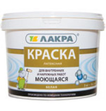 Краска латексная моющаяся белая Лакра 6,5кг. Л-С