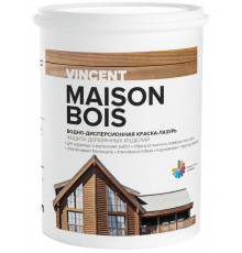 Краска-лазурь водно-дисперсионная для защиты деревянных изделий Vincent Maison Bois База А, 0,9 л