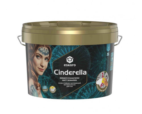 Краска особо стойкая к загрязнениям матовая Eskaro Cinderella база TR 9 л.