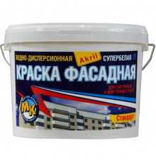 КРАСКА "ФАСАДНАЯ-Стандарт" МегаКрас ДЛЯ НАРУЖНИХ РАБОТ 40 КГ