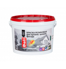 Краска резиновая для кровли, цоколя, фасада "DALI" черная 6 кг. "РОГНЕДА"