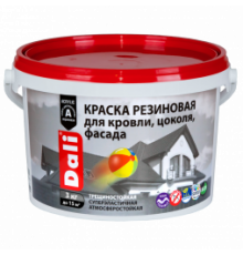 Краска резиновая для кровли, цоколя, фасада "DALI" зеленая 1,3 кг. "РОГНЕДА"