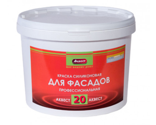 Краска силиконовая для наружных работ Аквест-20 Мастер супербелая 14 кг.