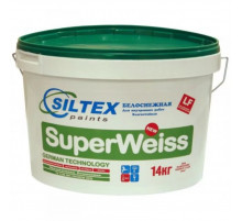 Краска в/д матовая SuperWeiss 14кг, для стен и потолков Siltex