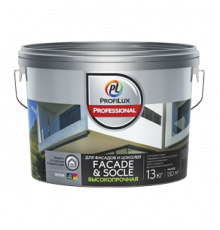 Краска ВД Profilux FACADE & SOCLE акриловая БАЗА 3 (2,5кг) для фасадов и цоколей