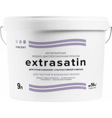 Краска водно-дисперсионная для кухни и ванной Vincent Extrasatin база А, полуглянцевая 9 л