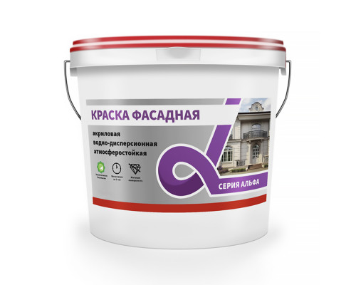 Краска водно-дисперсионная фасадная Alfavit серия Альфа белая 40 кг.